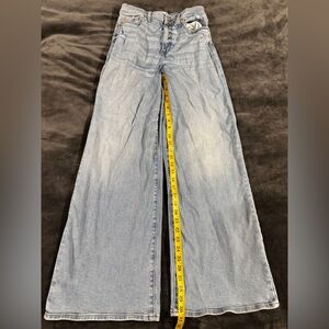 Daze Light Blue High-Rise Wide Leg Flare Jeans